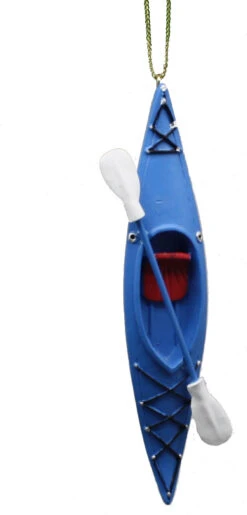 Kurt Adler Resin 5 Inch Kayak Ornament - Blue