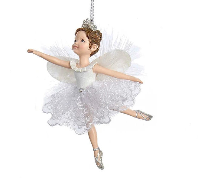 Kurt Adler White And Silver Little Ballerina Ornament - 4 Kurt Adler White And Silver Little Ballerina Ornament - - Image 2