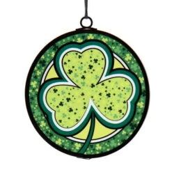 Kurt Adler Shamrock Stained Glass Ornament - -Country Christmas Loft yrw7ckckf4sgqyjltixk