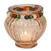 Glass Amber Tealight Holder