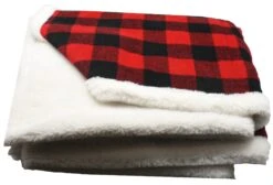 Fabric Plaid Throw With Faux Fur - -Country Christmas Loft yxk4wdo1t4xkitj7n3vc