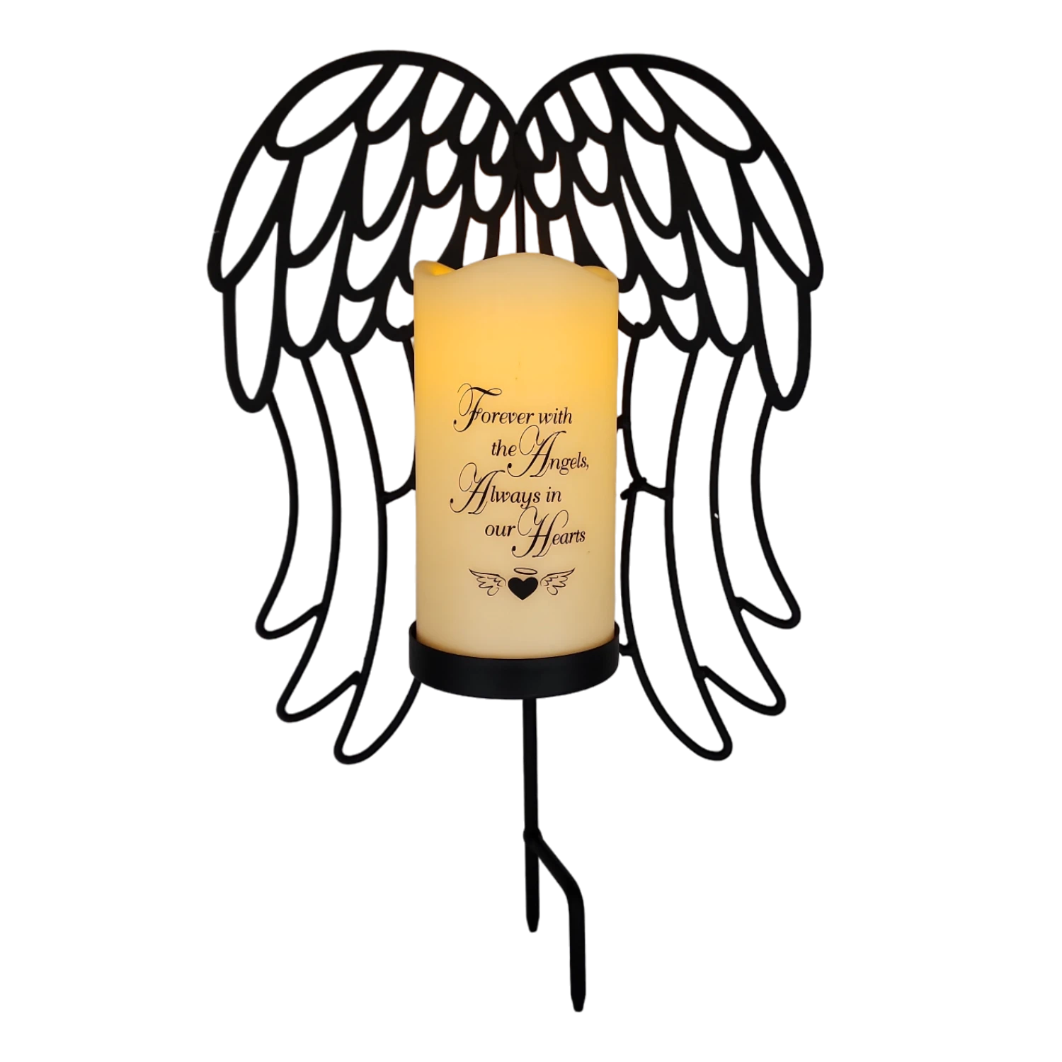 Angel Wings Memorial Yard Stake LED Candle 3 Angel Wings Memorial Yard Stake LED Candle