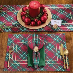 Patricia Heaton Home Saint Nicholas Tartan Napkin -Country Christmas Loft z64gpkrutelzsdipzxsn