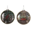 Vintage Holiday Glass Disc Ornament - -Country Christmas Loft z88be2fvmj7pj8yjjxf8
