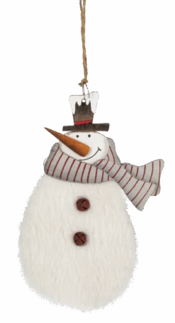 Fuzzy Snowman Ornament - -Country Christmas Loft zhmzz2ebq5eenplezrqu