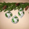 7 Inch Glass Holly Ornament - Oval