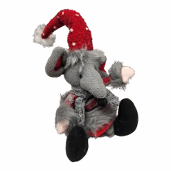 Plush Sitting Mouse - 16 Inch - Red Hat