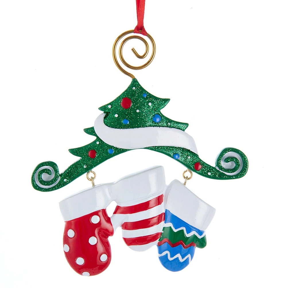 Kurt Adler Dangling Mittens Family Ornament- Family Of 3 3 Kurt Adler Dangling Mittens Family Ornament- Family Of 3