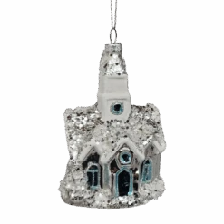 Glass Snowy Church Ornament - 6 Glass Snowy Church Ornament - -Country Christmas Loft zqk52cjfjb3p1zcbqldn