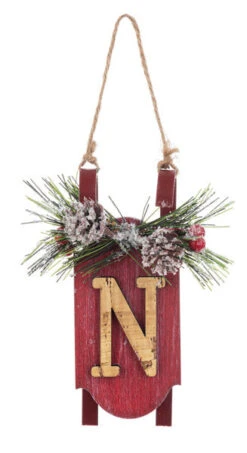 Monogram Sled Ornament - -Country Christmas Loft zyju6sb1wo5jxp2wshs5