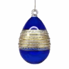 Banded Stipple Glass Egg - Blue 2 Banded Stipple Glass Egg - Blue -Country Christmas Loft zyvcyl6ypcqdonb2duny